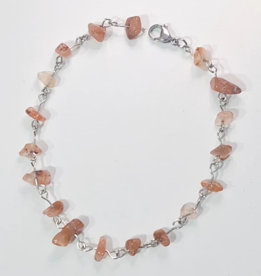 Pulseira de pé com pedra natural Ágata