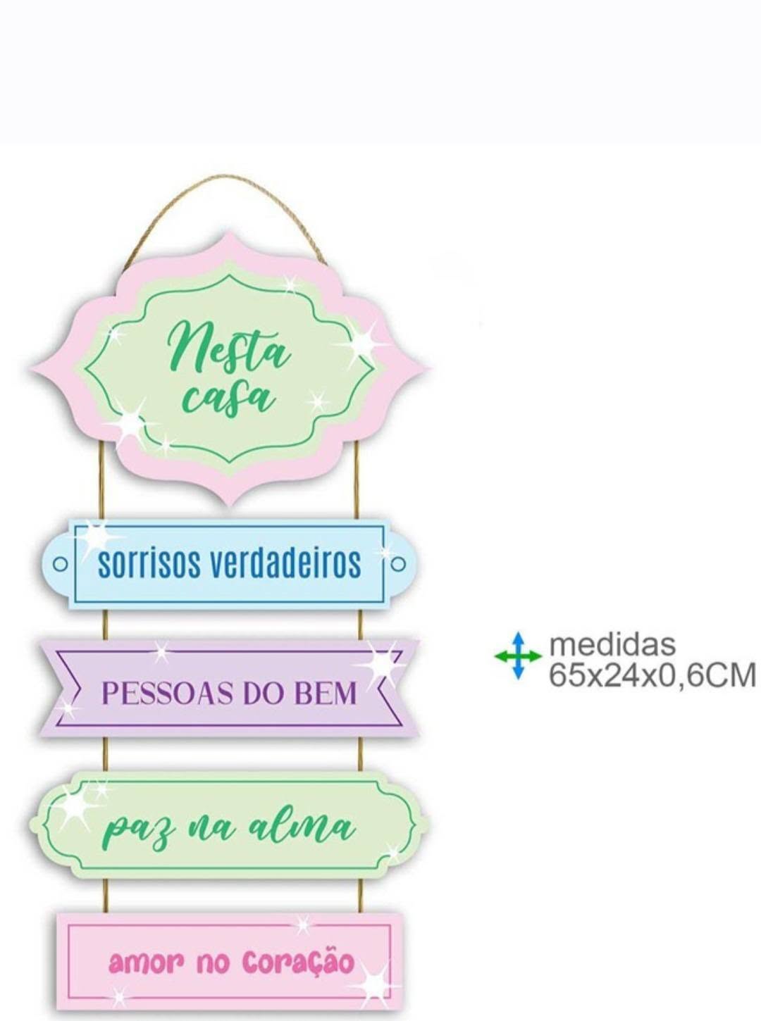 Placa de Parede MDF 65x24x06cm