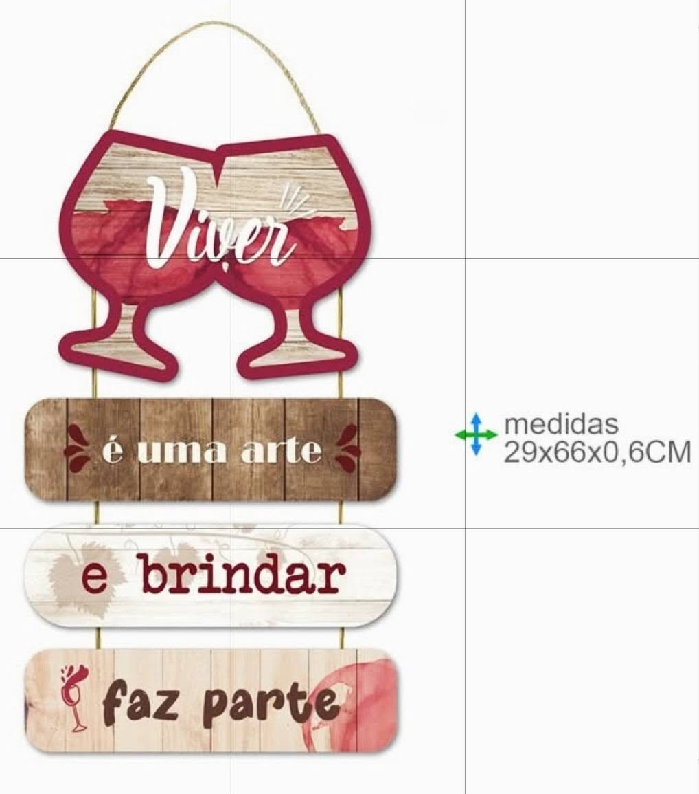 Placa de Parede MDF 29x66x06cm