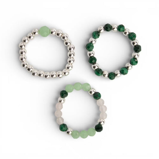 Conjunto de 1 anel com gema de espírito de ninfa - Espírito da Floresta