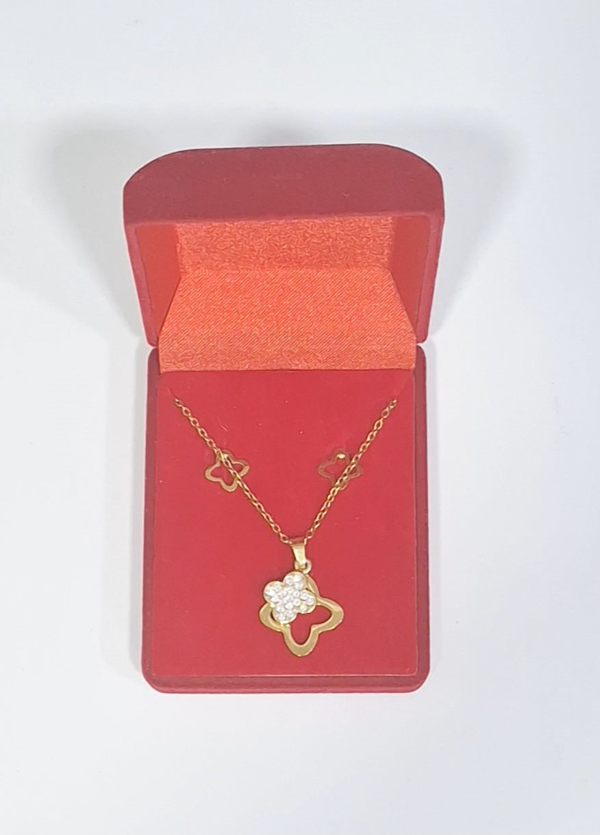Conjunto brincos + fio