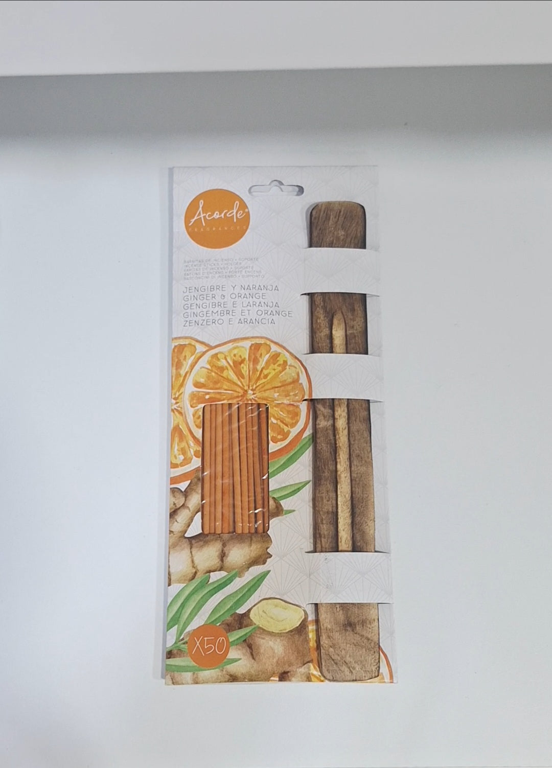 Varitas de Incenso de Gengibre e Laranja + Suporte