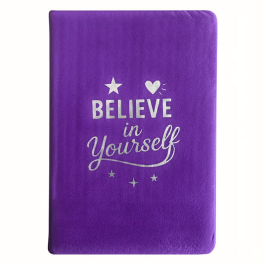 Caderno de Veludo Lavanda - 80 páginas - Acredite em você