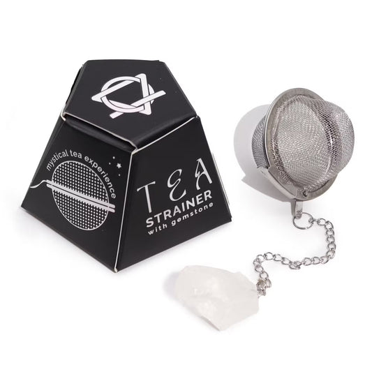 1x Coador de Chá de Cristal Bruto - Quartzo branco