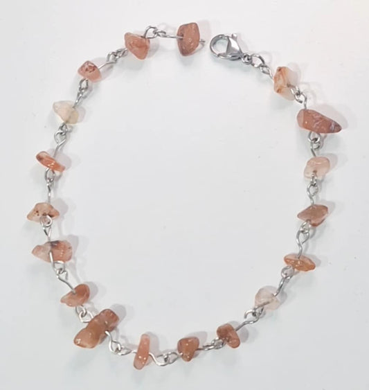 Pulseira de pé com pedra natural Ágata