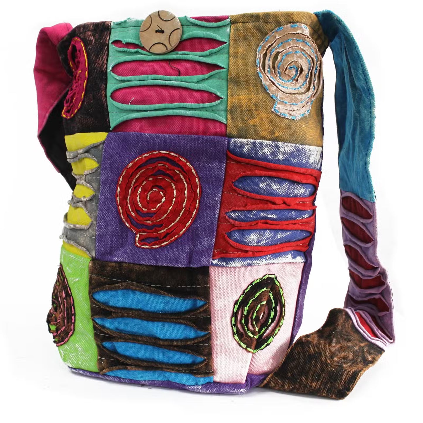 1x Bolsa Étnica Estilo Hippie - Roxa / Espiral