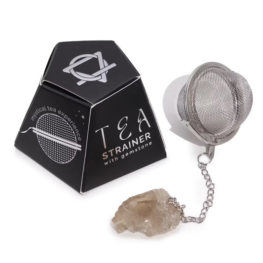 1x Coador de Chá de Cristal Bruto - Quartzo Fumê