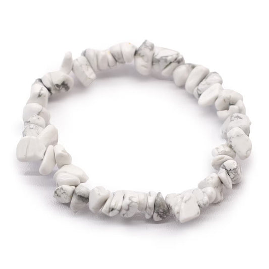 1 Pulseira com Fragmento de Pedra Preciosa - Jaspe Branco (Chip)