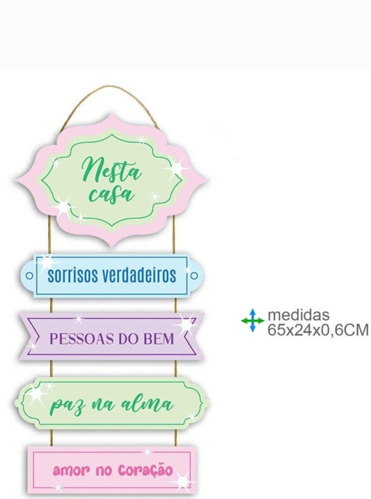 Placa de Parede MDF 65x24x06cm