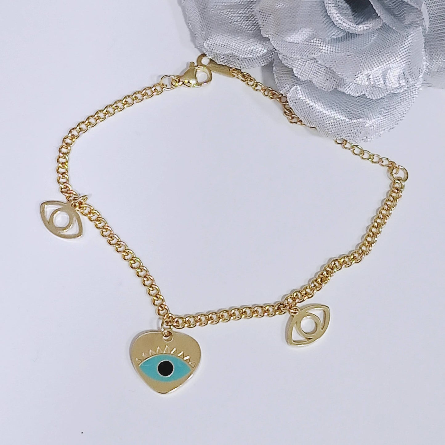 Pulseira com pendentes do olho