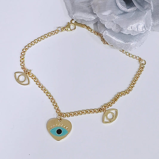 Pulseira com pendentes do olho