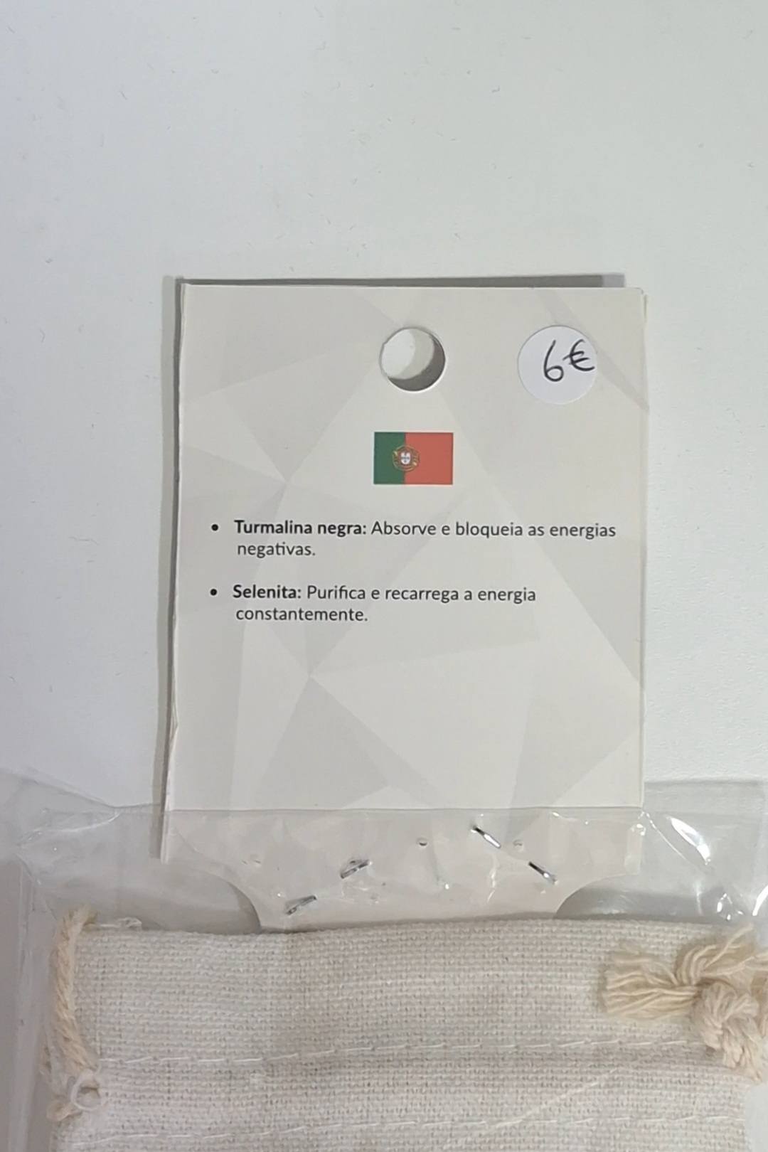 Bolsa com pedras naturais e saco de tecido - Proteção e Limpeza