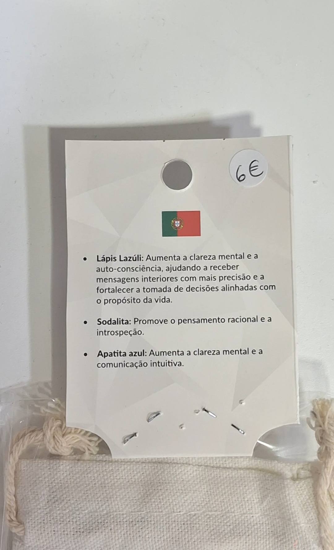 Bolsa com pedras naturais e saco de tecido - Guia Interno