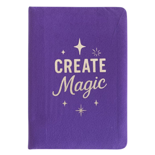 1 Caderno de Veludo Roxo - 80 Páginas - Crie Magia