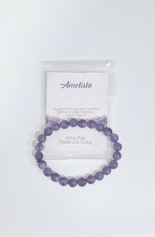 Pulseira com pedra natural Ametista