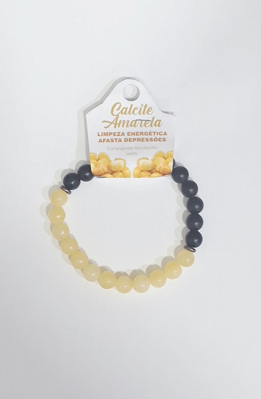 Pulseira com pedra natural Calcite Amarela