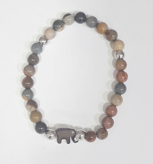 Pulseira com pedra natural Jasper Picasso