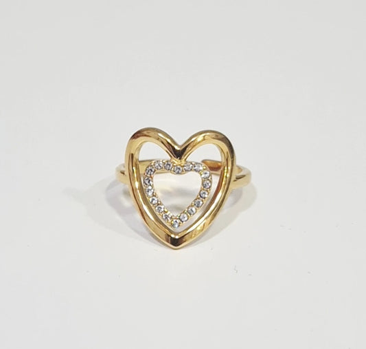 Anel ajustável com corações