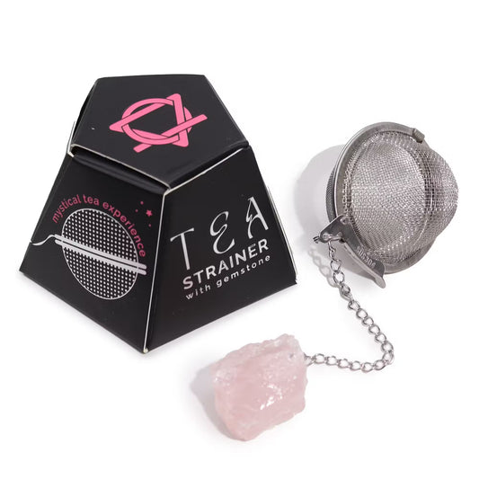 1x coador de Chá de Cristal Bruto - Quartzo Rosa