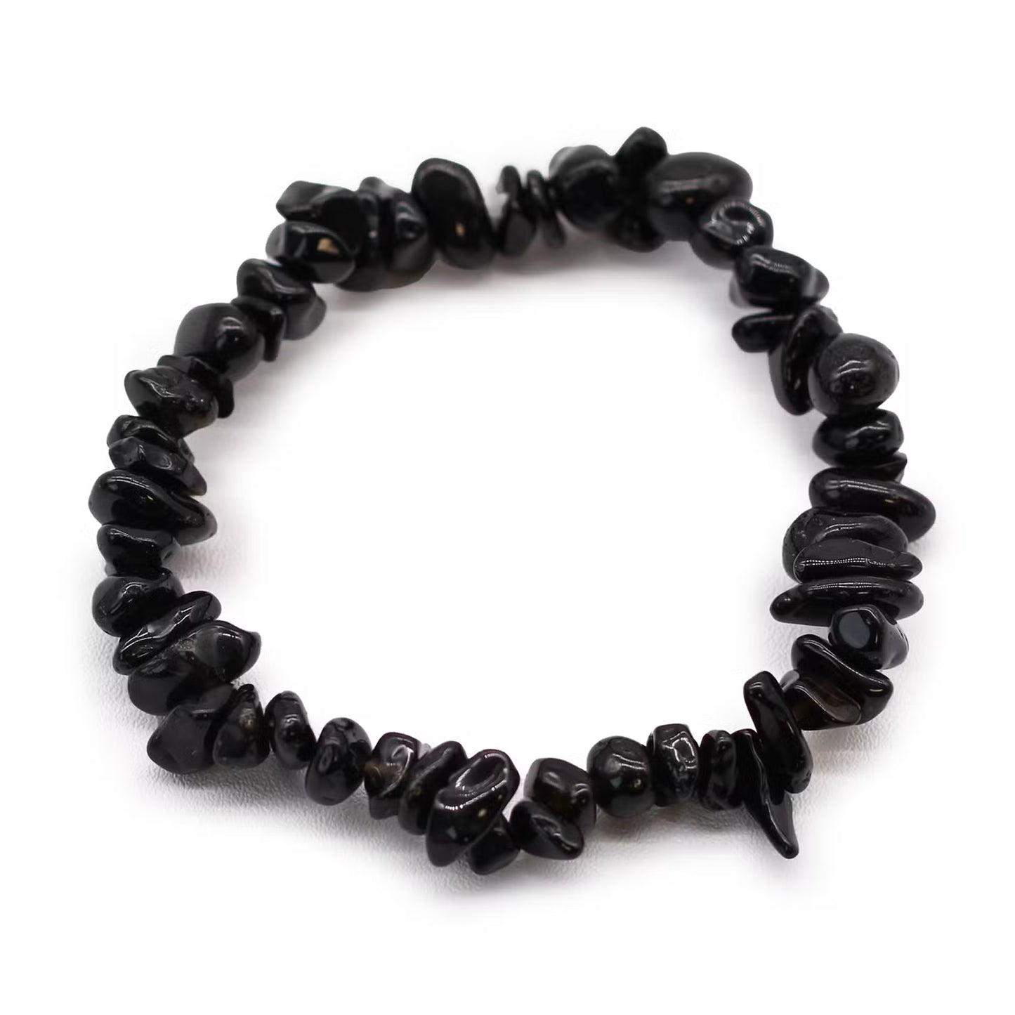 1 Pulseira com Fragmento de Pedra Preciosa - Ágata Preta (Chip)