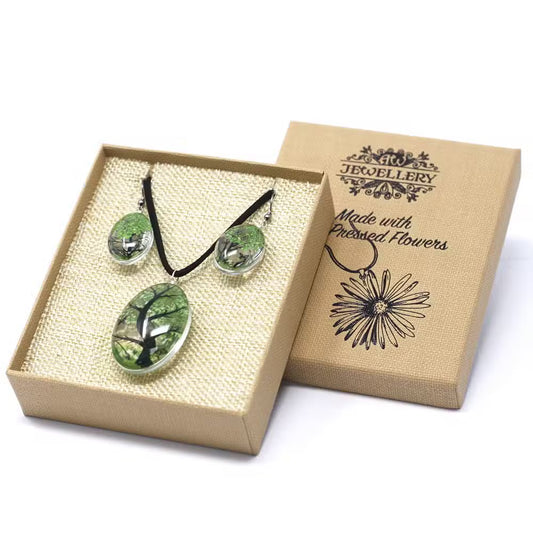 1x Flores Prensadas - Árvore da Vida - Verde