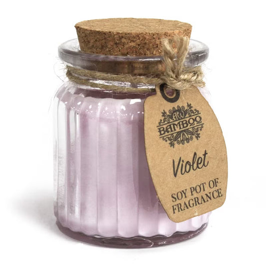 1 vela em pote de cera de soja - Violeta