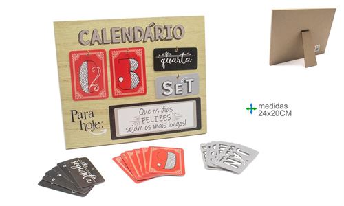 Calendário mdf 24x20cm